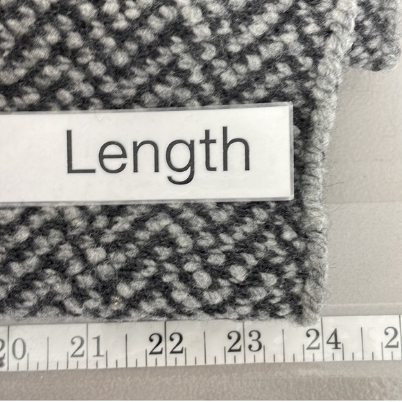 Eileen Fisher Jacket Leather Trim Organic Wool Alpaca Gray Chevron Size Medium - Picture 5 of 6